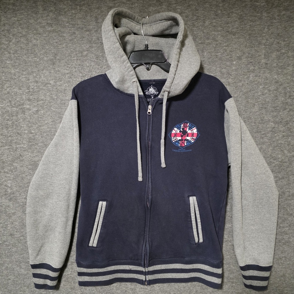 Disney Epcot World Showcase United Kingdom Mickey Mouse Full Zip Hoodie Jacket M